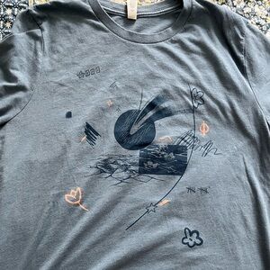 Bright eyes light blue shirt